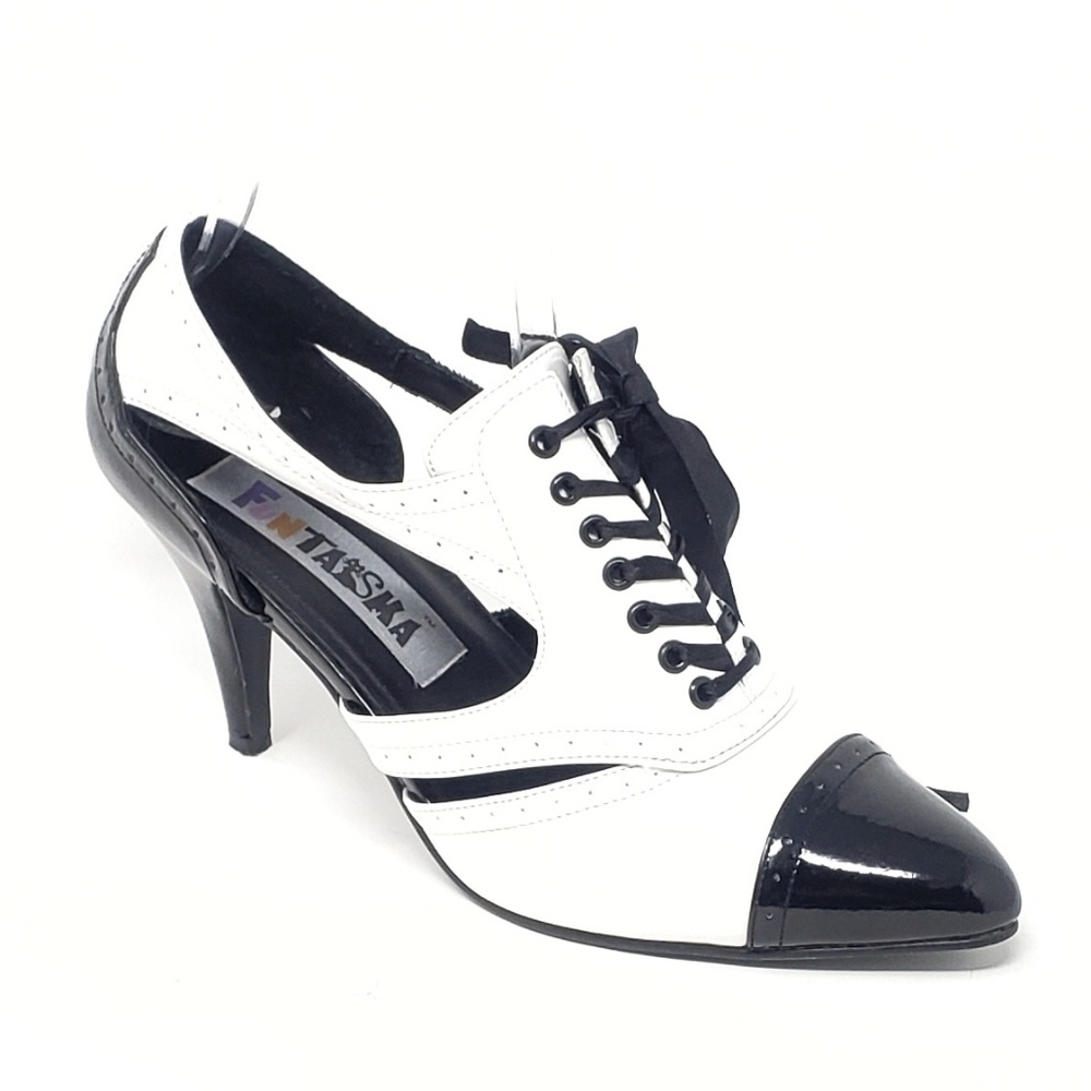 Funtasma Laceup Ponited Toe Victorian Saddle Heel